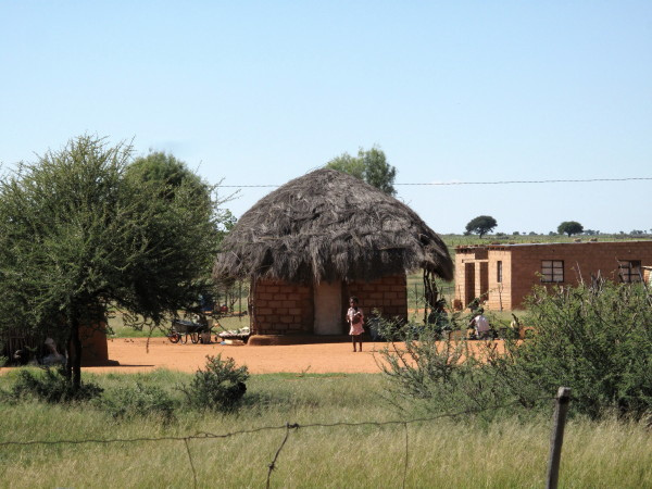 A traditional thatched dwelling in Dithakong, photographed in 2010