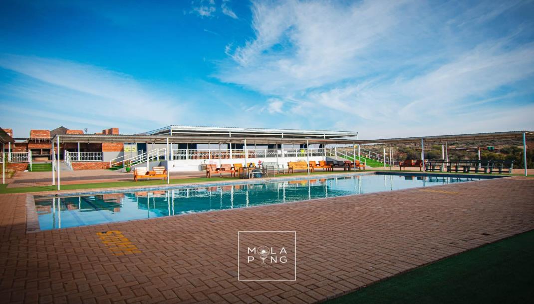 Pool and hospitality buildings at Molapong Amusement Park